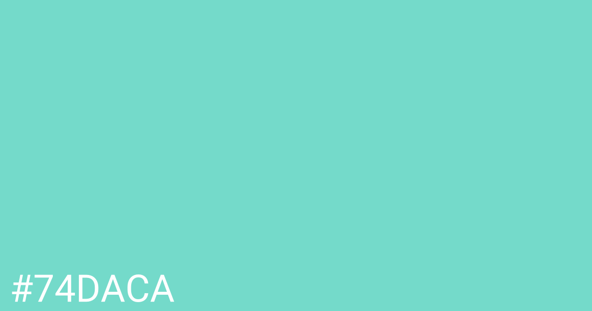 Hex color #74daca graphic