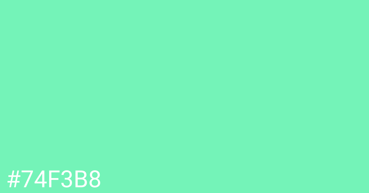 Hex color #74f3b8 graphic