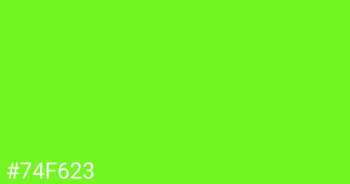 Hex color #74f623 graphic