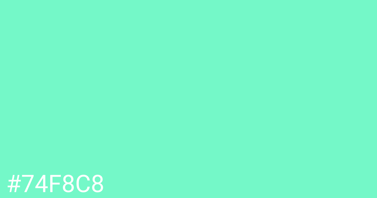 Hex color #74f8c8 graphic