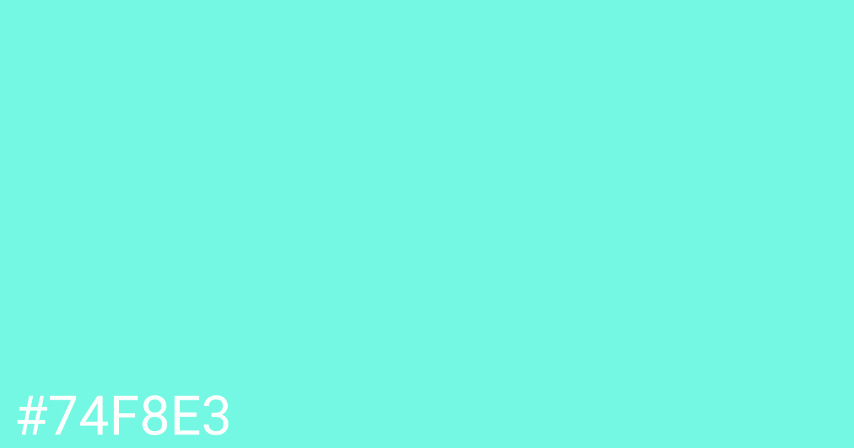 Hex color #74f8e3 graphic