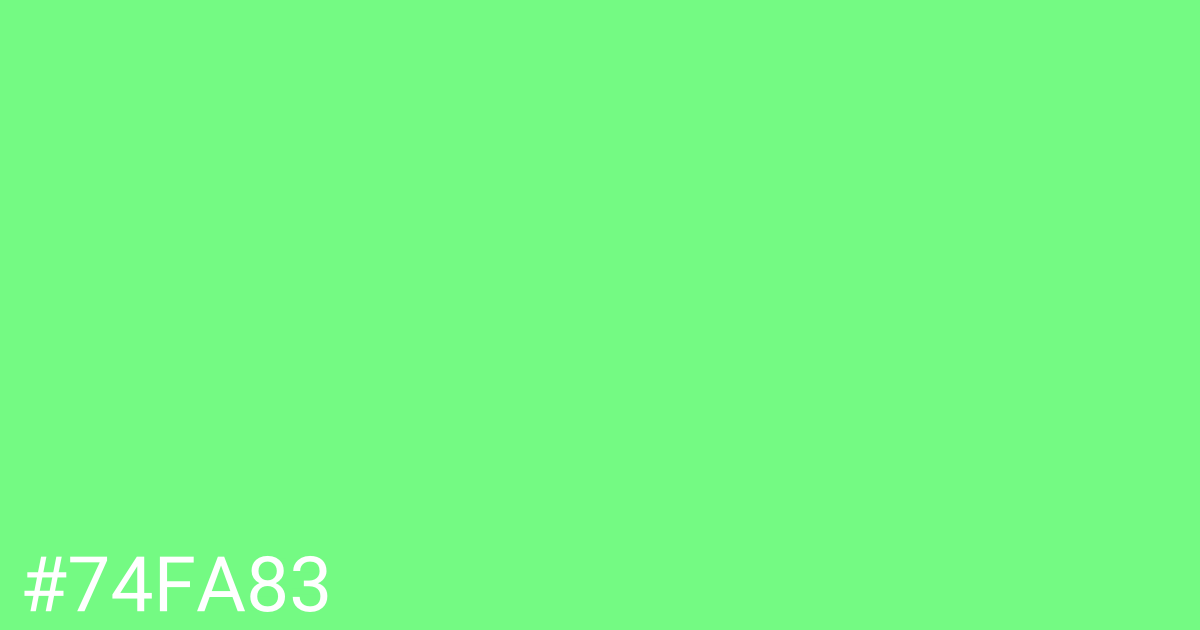Hex color #74fa83 graphic