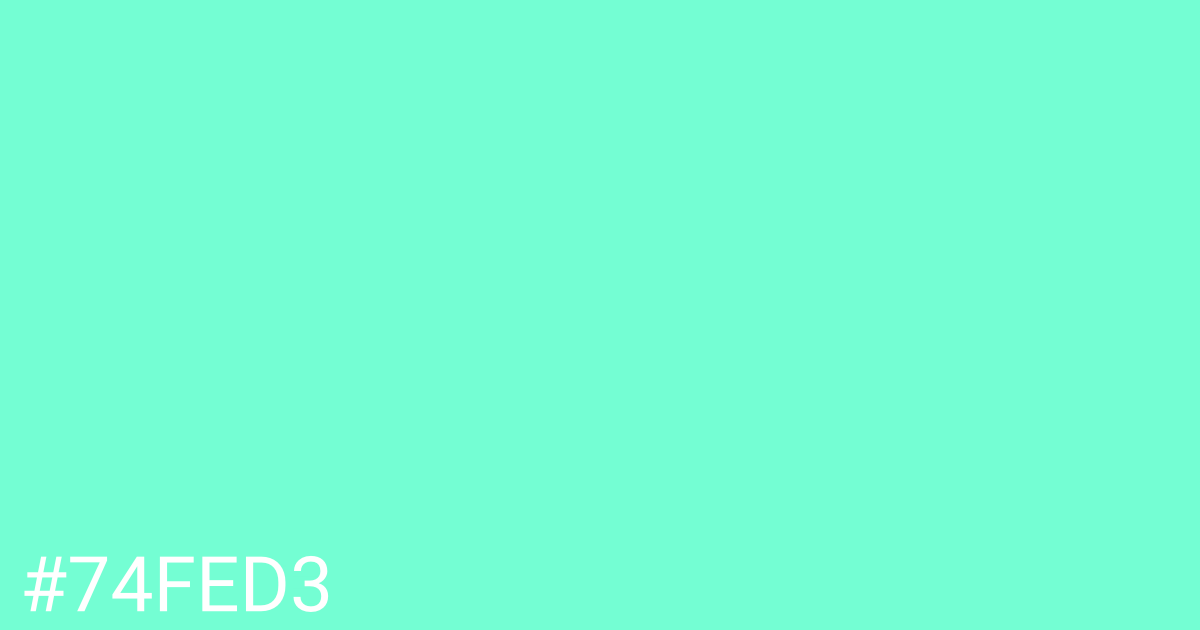 Hex color #74fed3 graphic