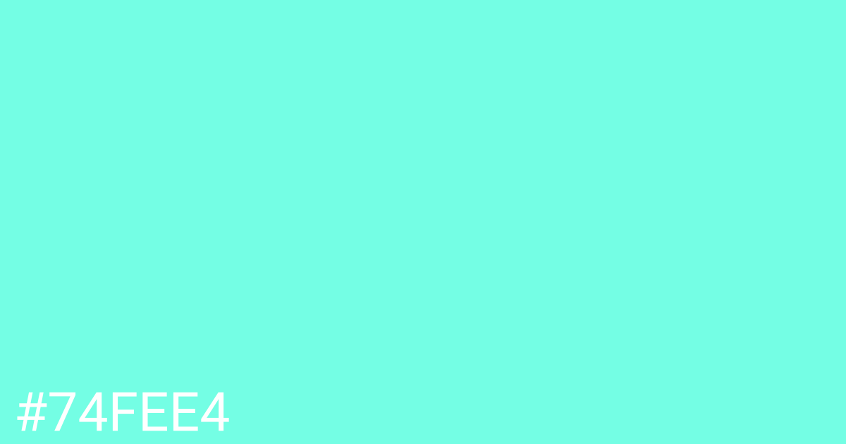 Hex color #74fee4 graphic