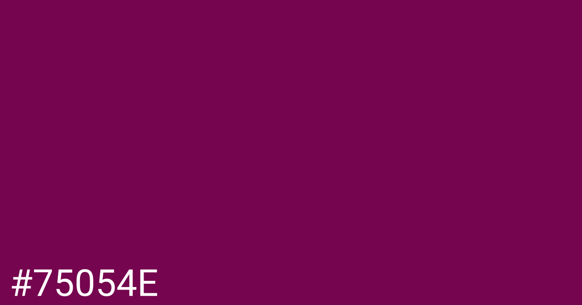 Hex color #75054e graphic
