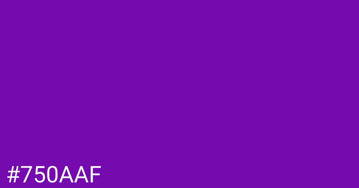 Hex color #750aaf graphic
