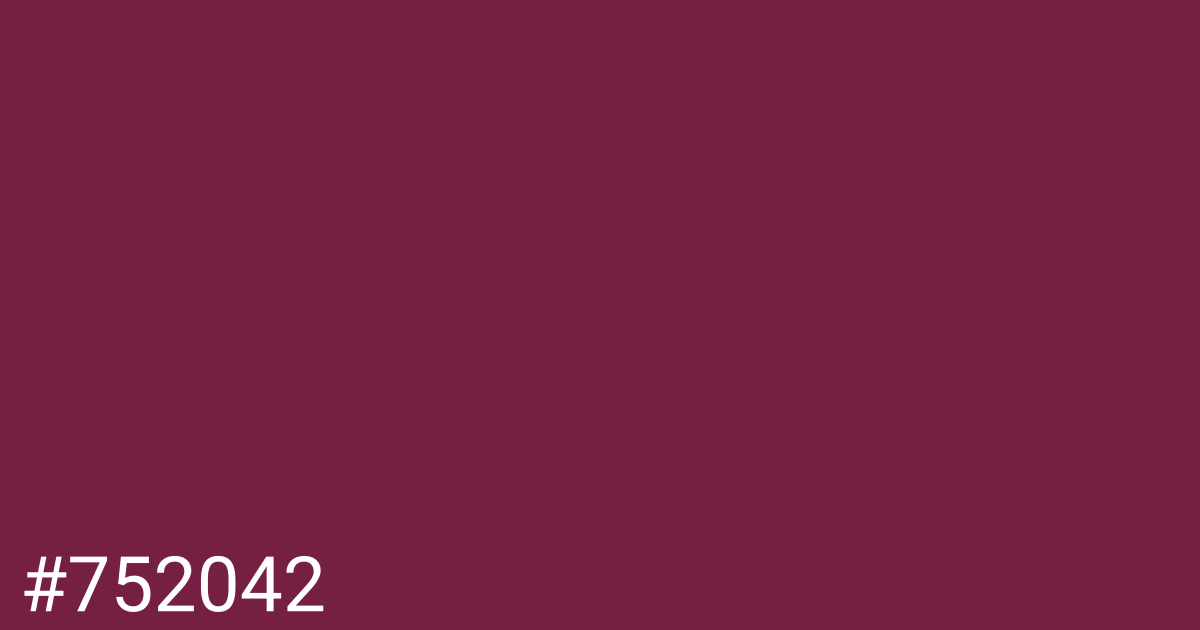 Hex color #752042 graphic