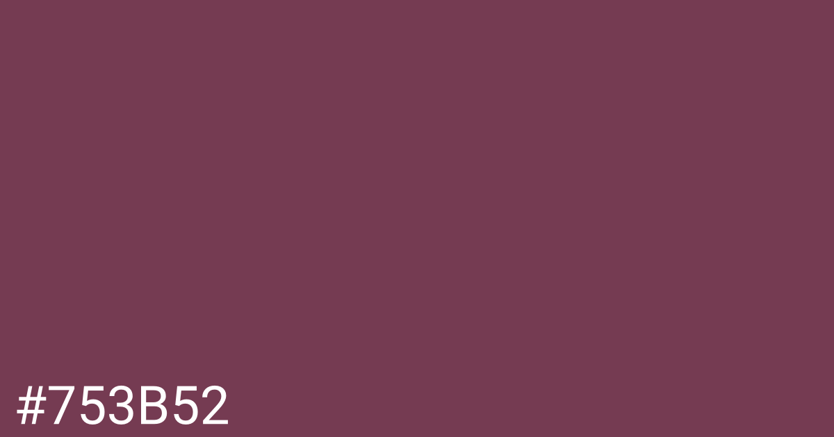 Hex color #753b52 graphic