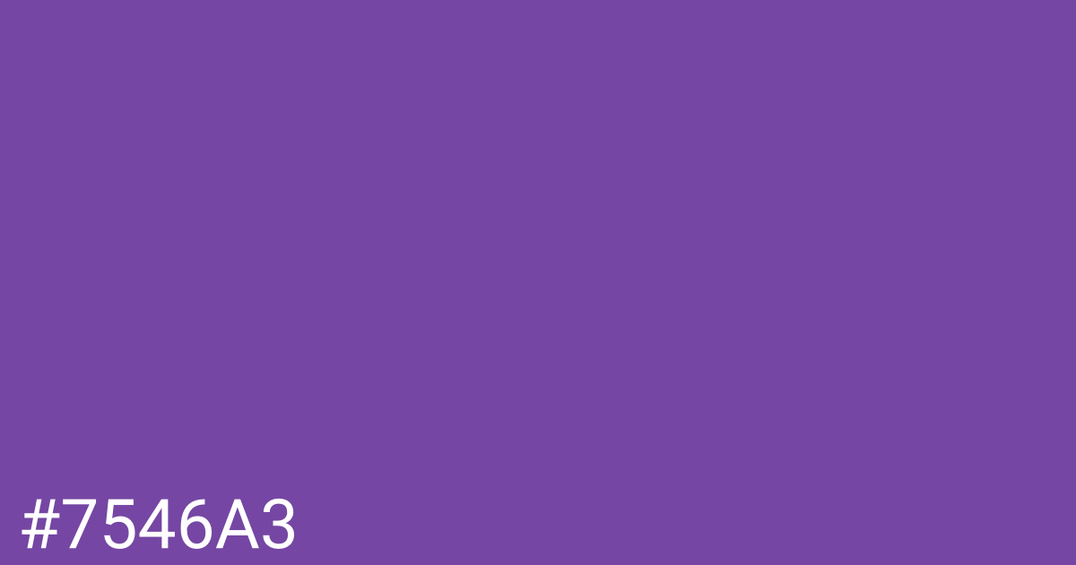 Hex color #7546a3 graphic