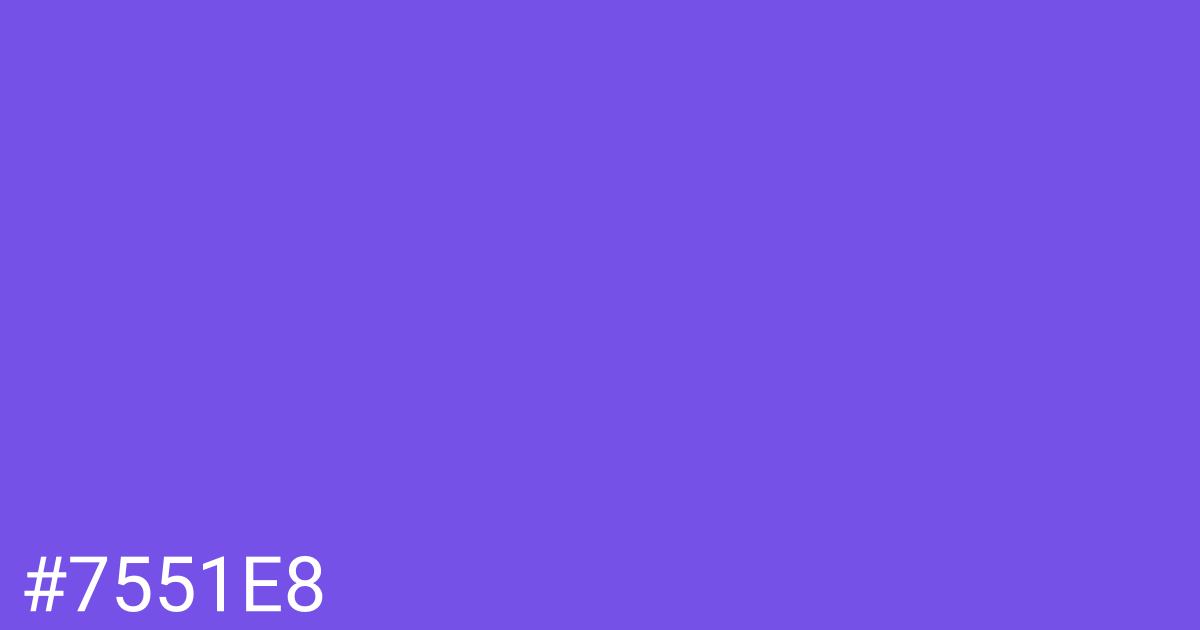 Hex color #7551e8 graphic