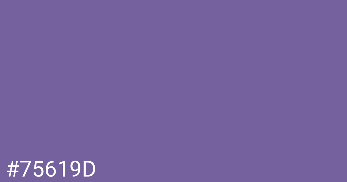 Hex color #75619d graphic