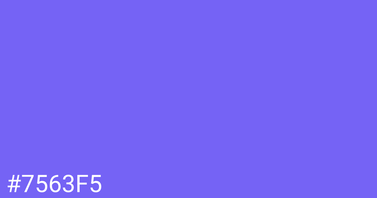 Hex color #7563f5 graphic