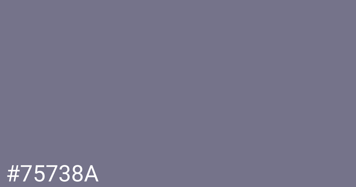 Hex color #75738a graphic
