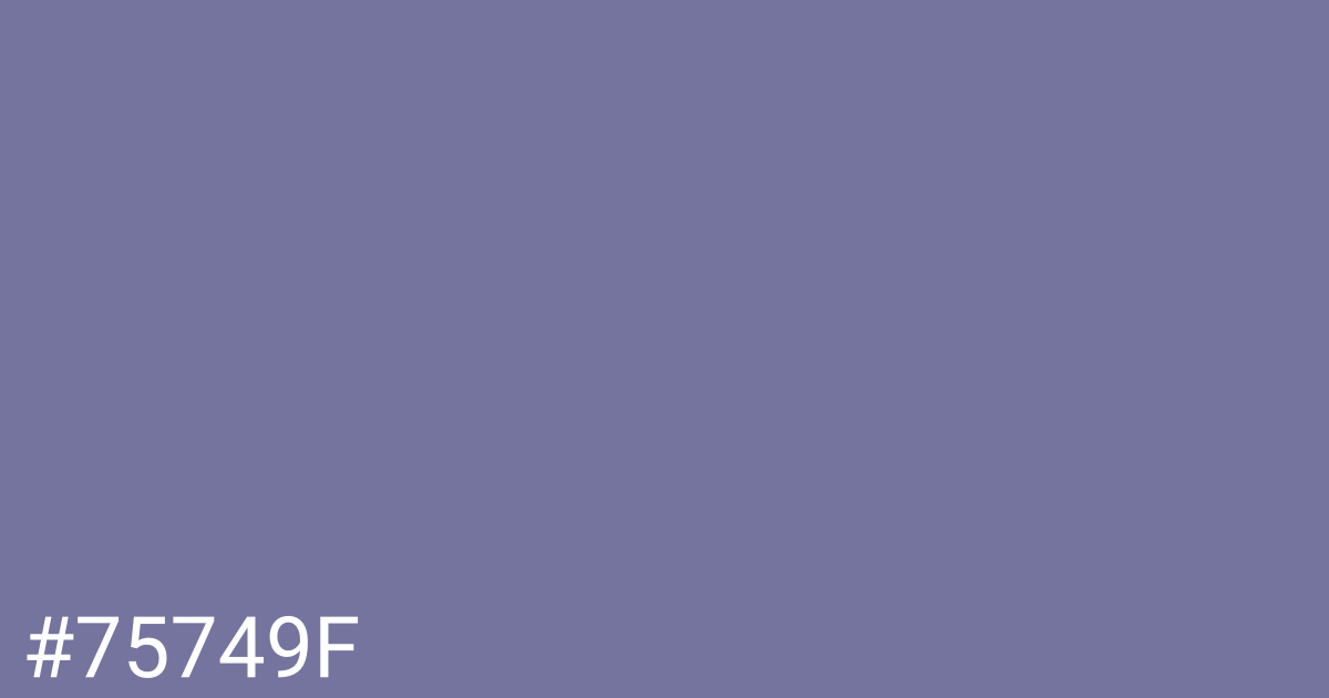 Hex color #75749f graphic