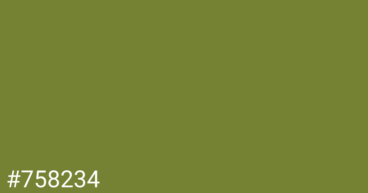 Hex color #758234 graphic