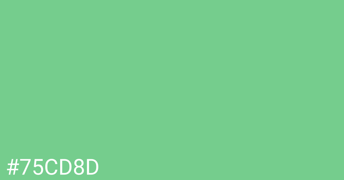 Hex color #75cd8d graphic
