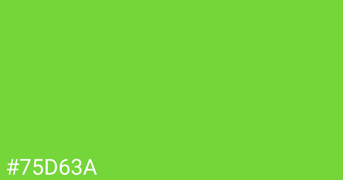 Hex color #75d63a graphic
