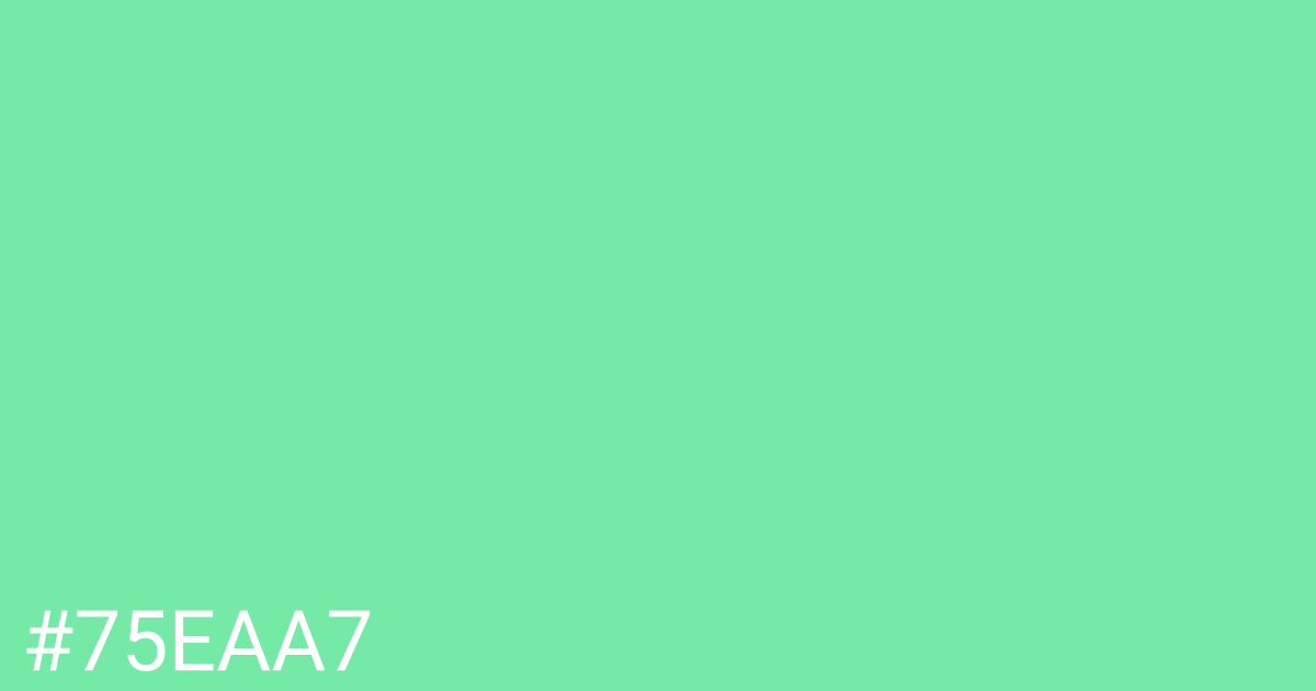 Hex color #75eaa7 graphic