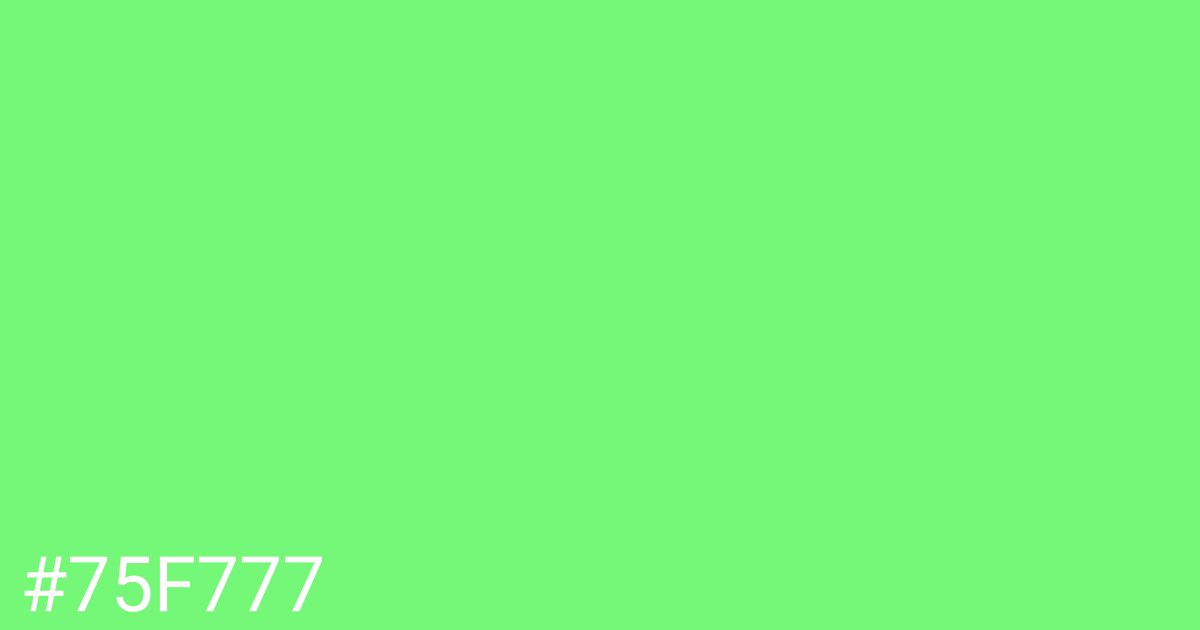 Hex color #75f777 graphic