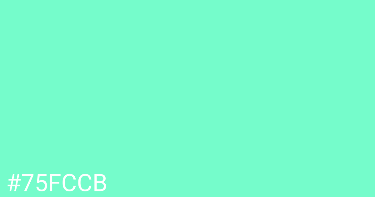 Hex color #75fccb graphic