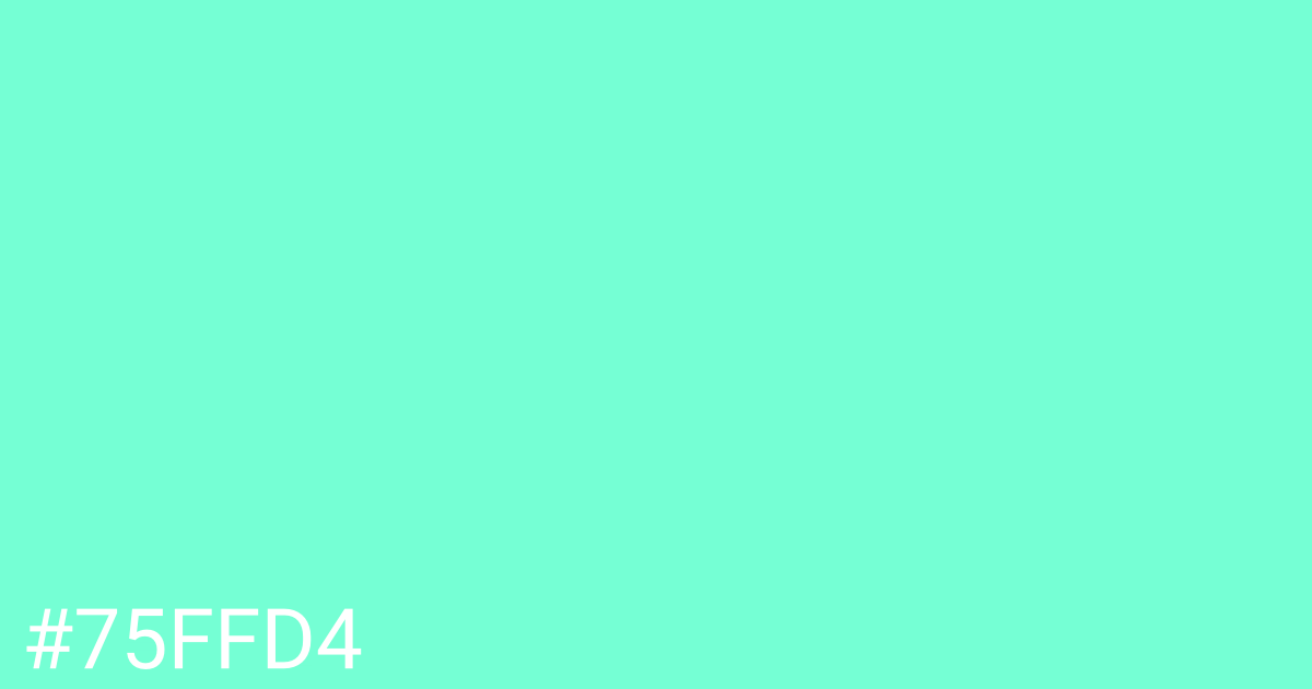 Hex color #75ffd4 graphic