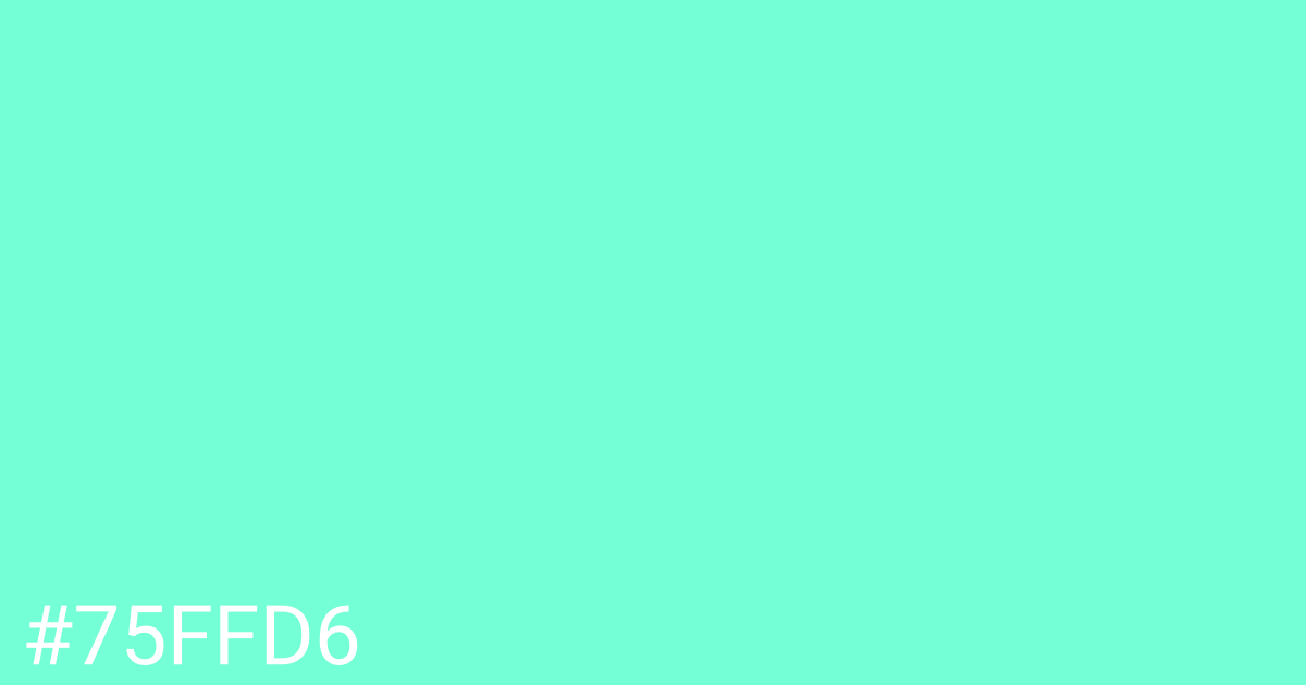 Hex color #75ffd6 graphic