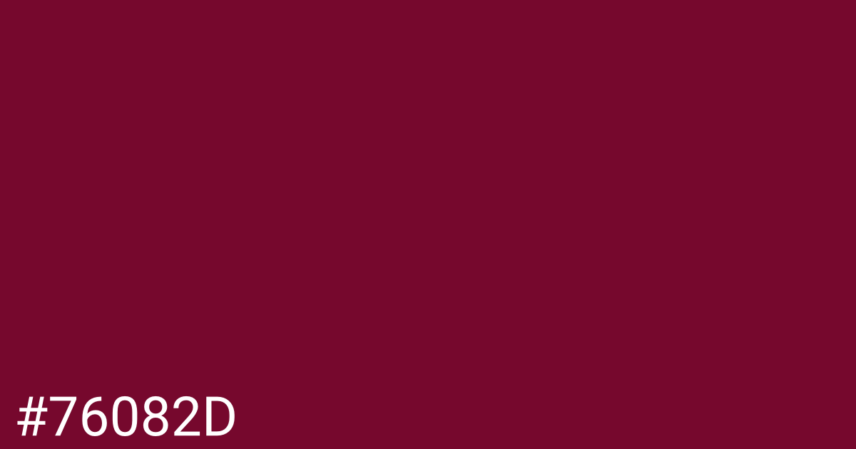 Hex color #76082d graphic