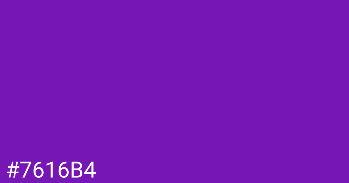 Hex color #7616b4 graphic