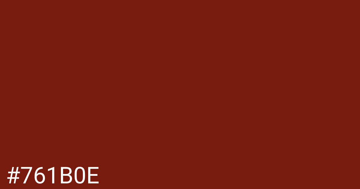 Hex color #761b0e graphic
