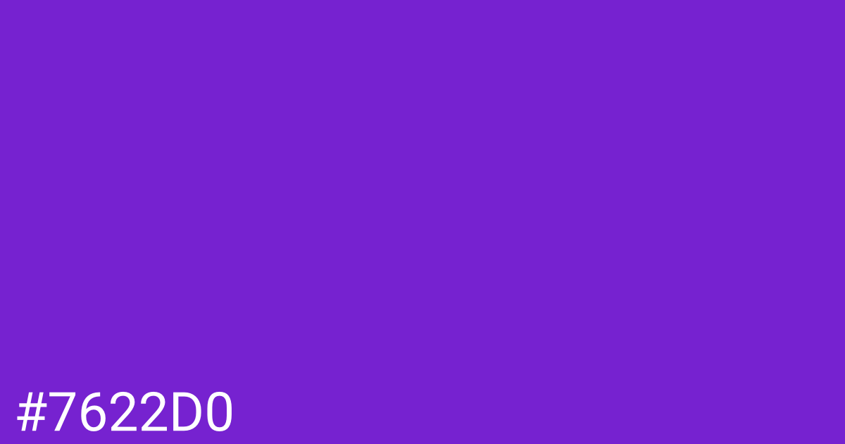 Hex color #7622d0 graphic