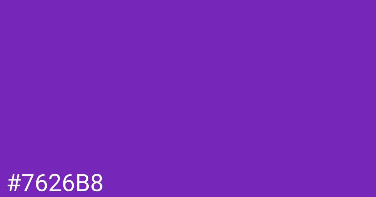 Hex color #7626b8 graphic