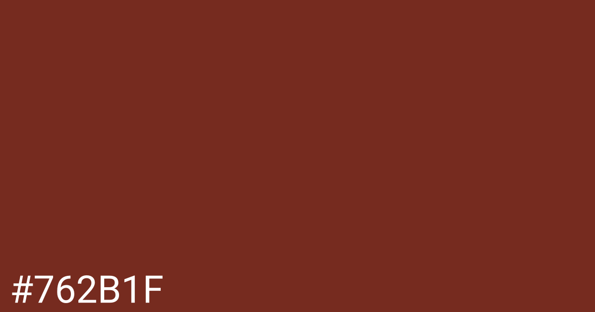 Hex color #762b1f graphic