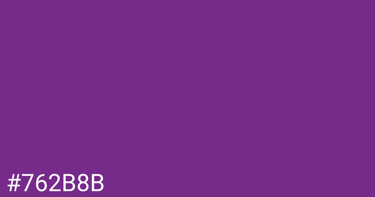 Hex color #762b8b graphic