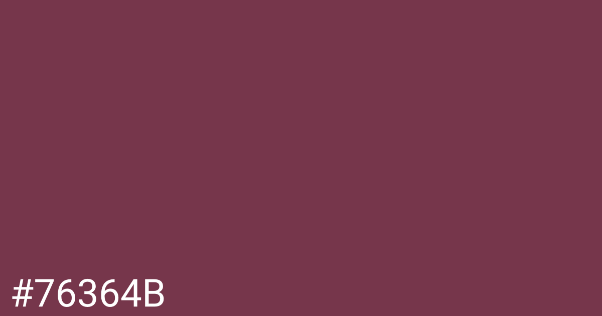 Hex color #76364b graphic