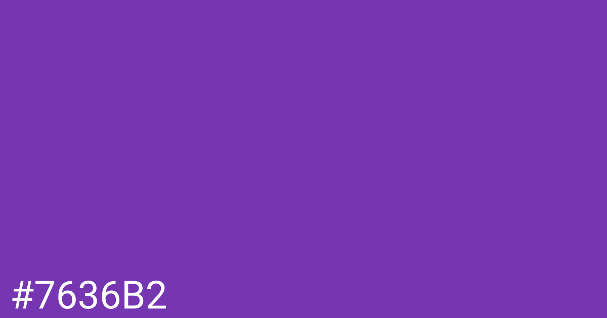 Hex color #7636b2 graphic