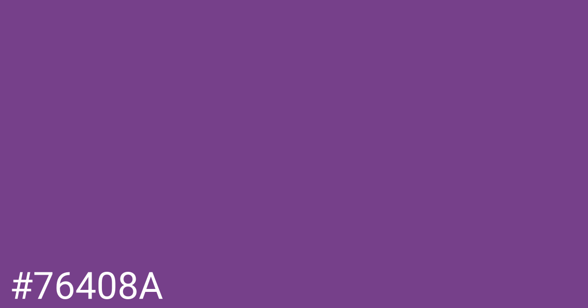 Hex color #76408a graphic