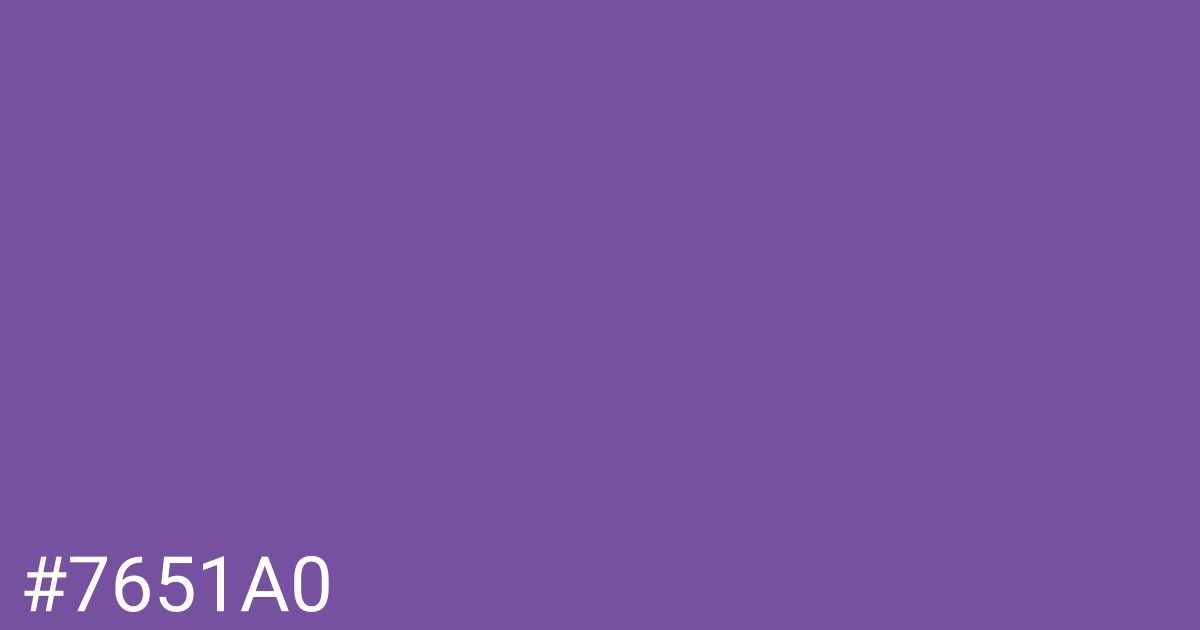 Hex color #7651a0 graphic