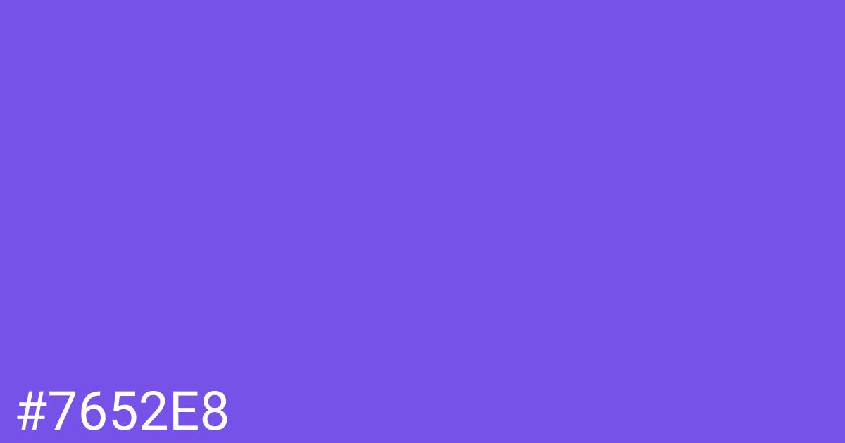 Hex color #7652e8 graphic