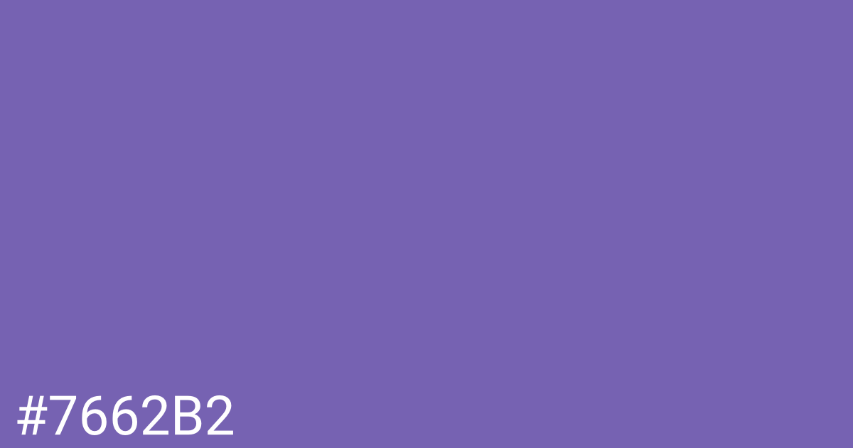 Hex color #7662b2 graphic