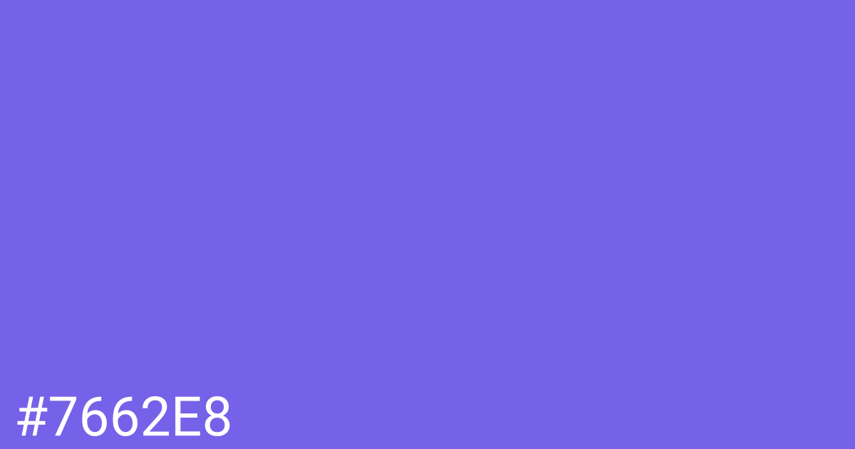 Hex color #7662e8 graphic