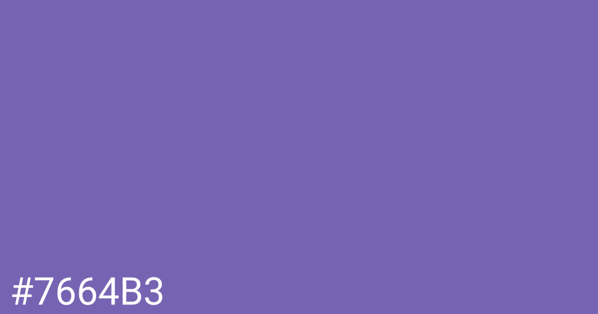 Hex color #7664b3 graphic