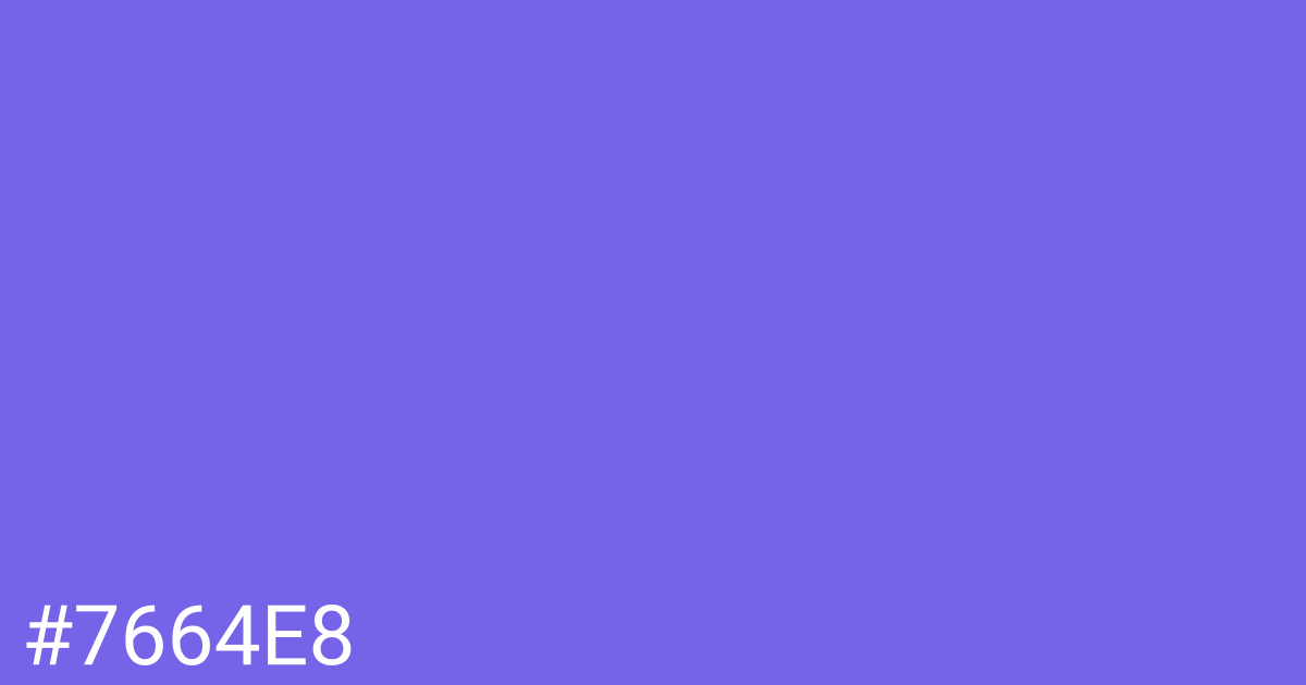 Hex color #7664e8 graphic