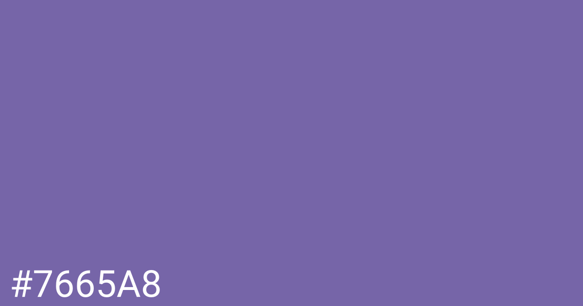 Hex color #7665a8 graphic