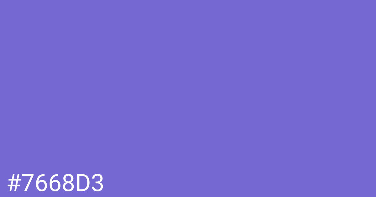 Hex color #7668d3 graphic