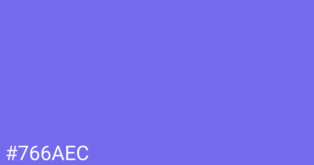 Hex color #766aec graphic