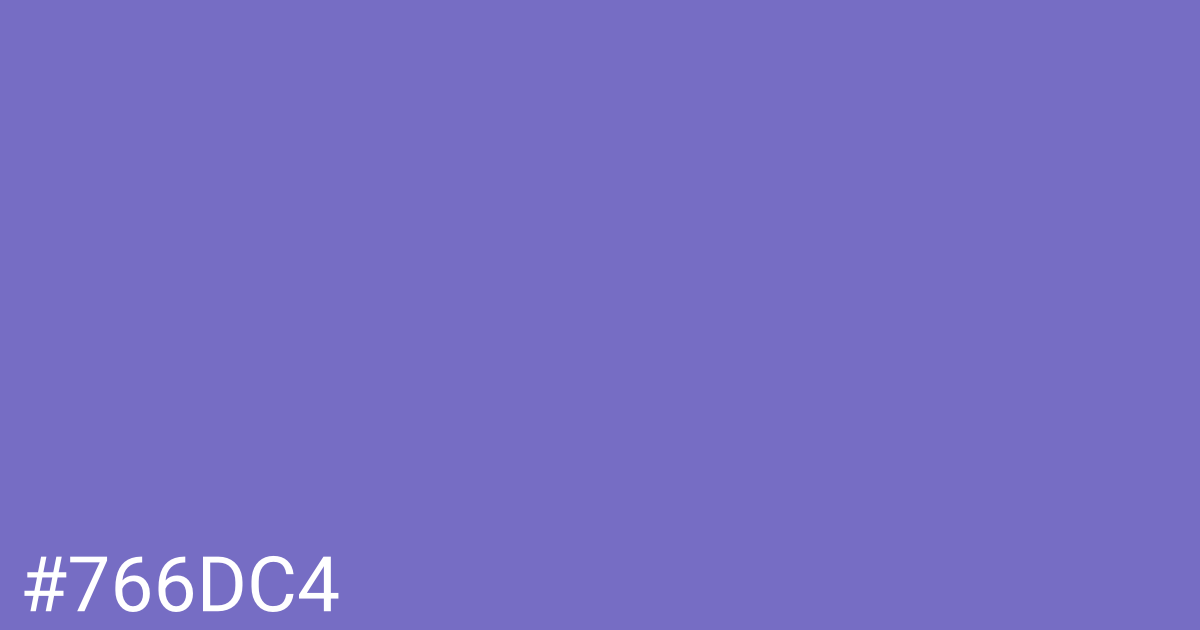 Hex color #766dc4 graphic