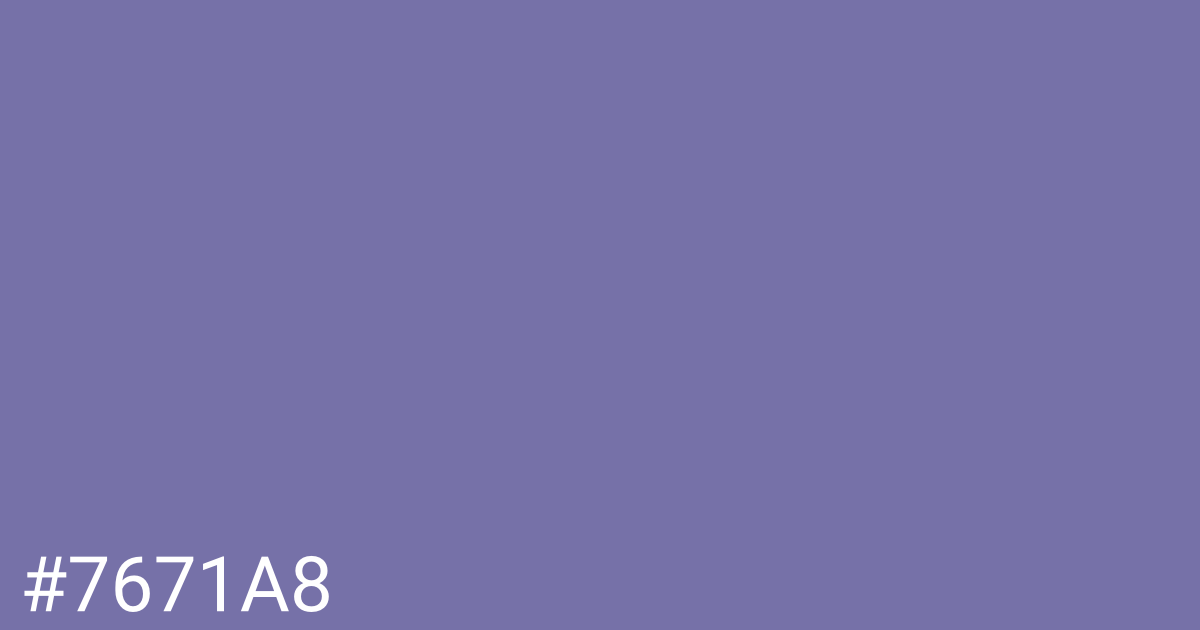 Hex color #7671a8 graphic