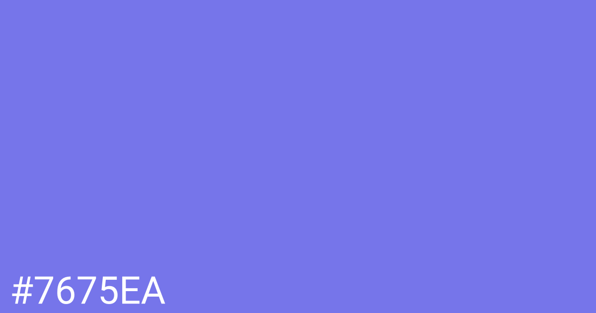 Hex color #7675ea graphic