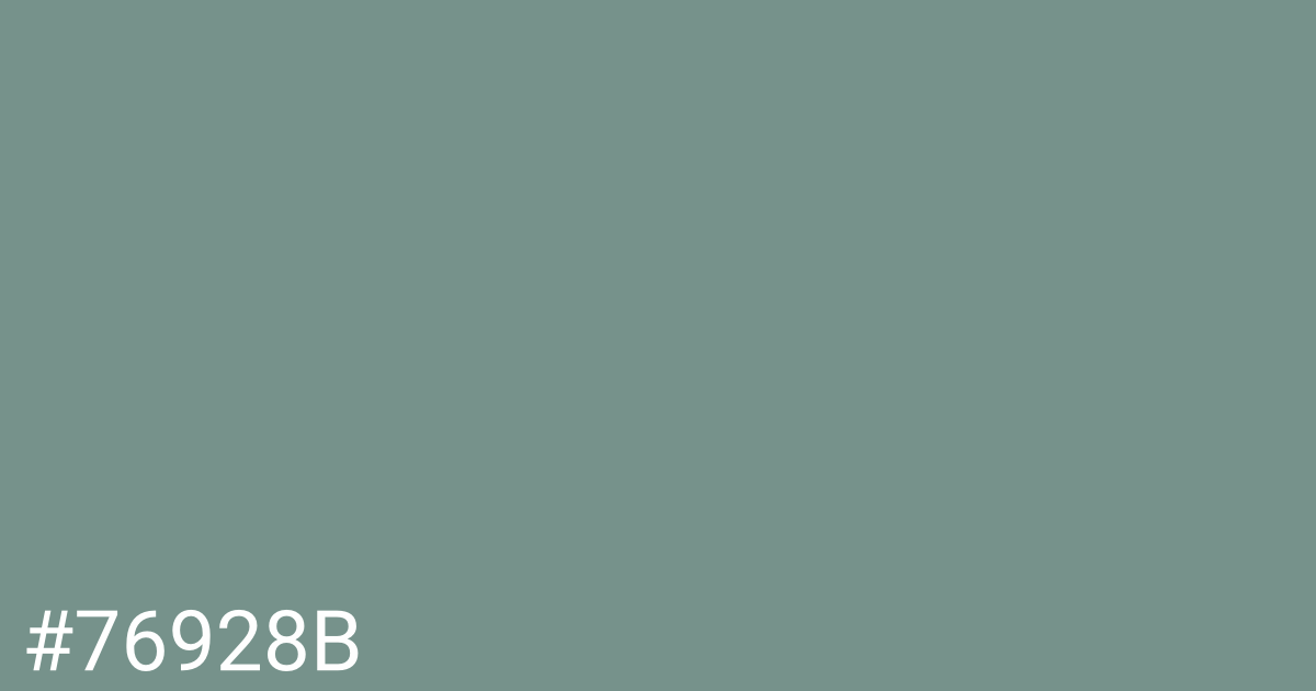 Hex color #76928b graphic