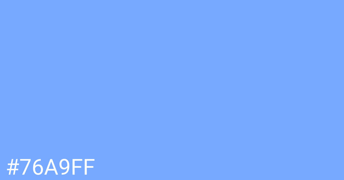 Hex color #76a9ff graphic